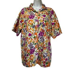 vintage Gianna floral button up blouse Size 10